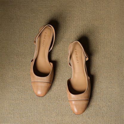 Chic ekte skinn slingback-hæler