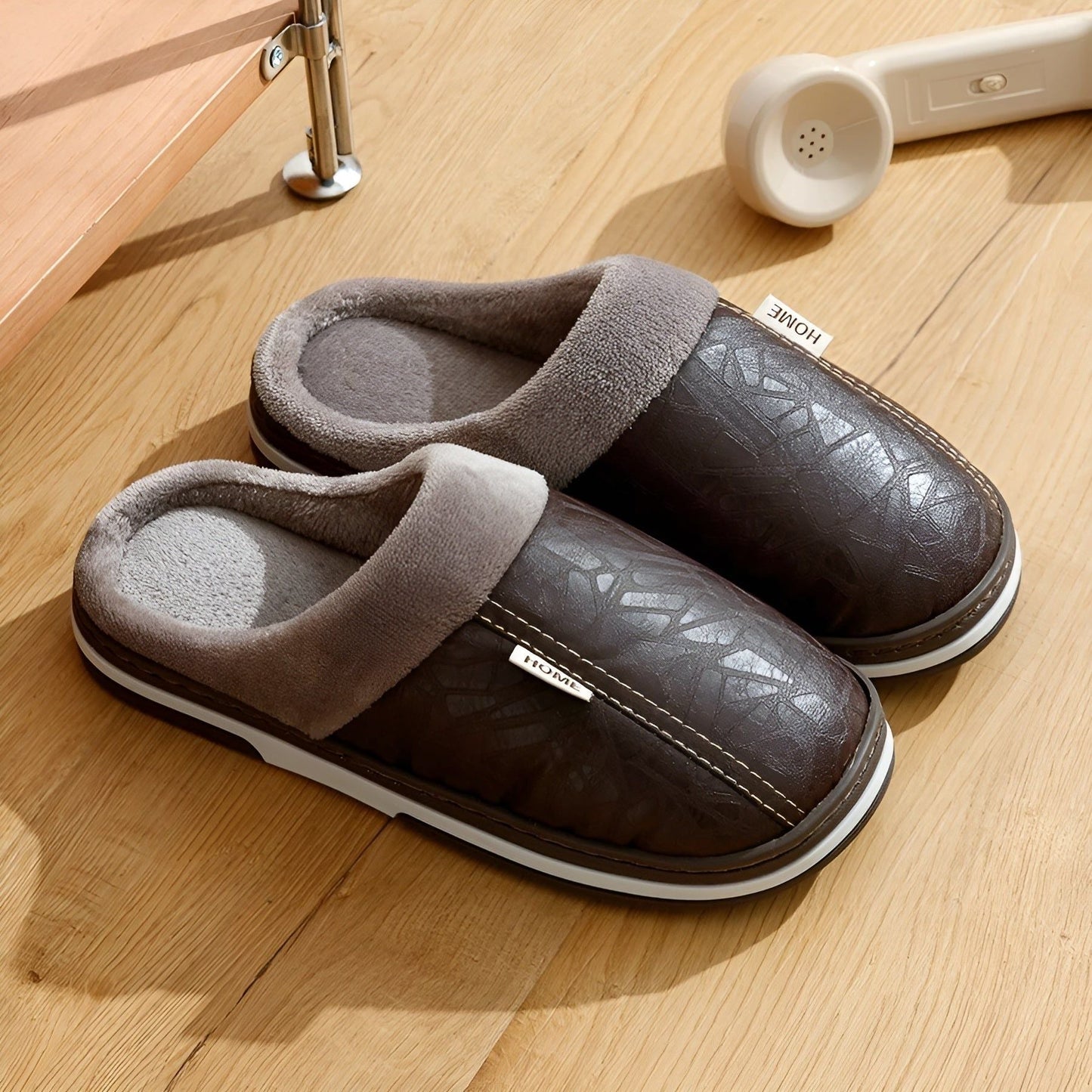 CozyWalk Slippers - Vanntette tøfler i skinn