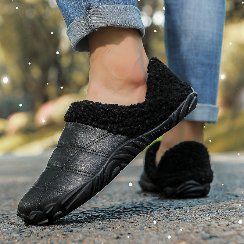 Vinterfleece barfot-tøfler