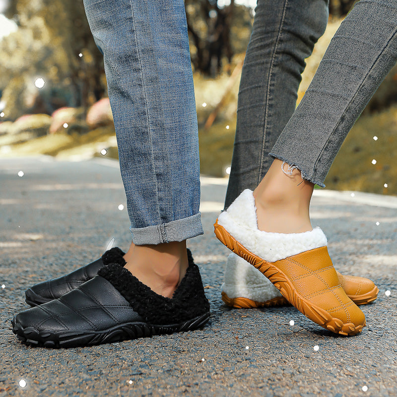 Vinterfleece barfot-tøfler