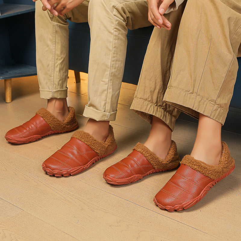 Vinterfleece barfot-tøfler