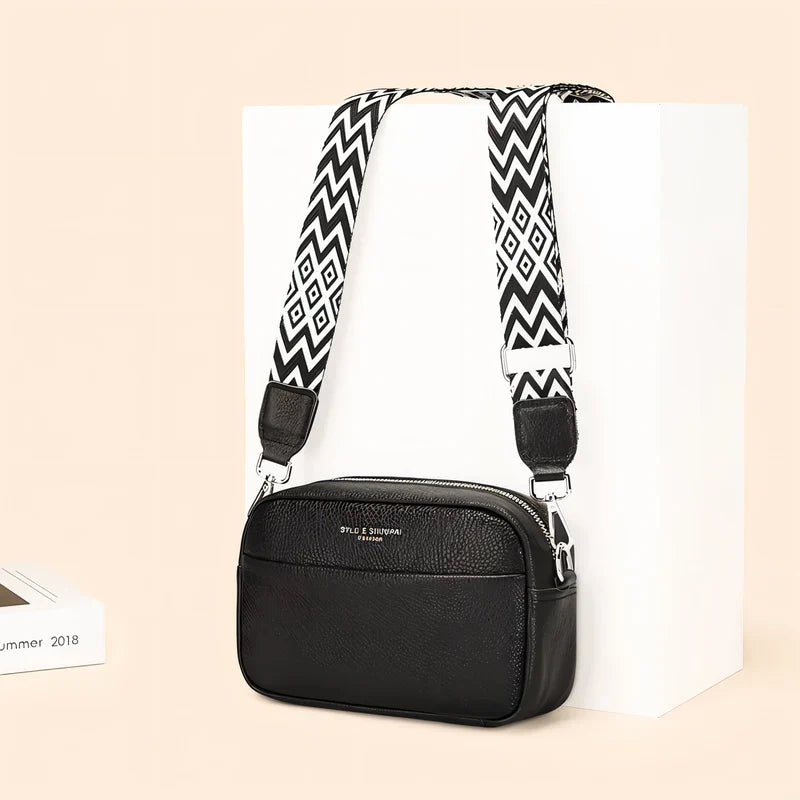 ChicZag - rektangulær crossbody-veske i skinn for kvinner