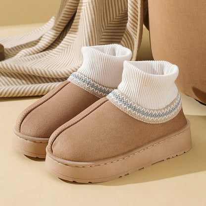 Plysjaktige ankellange tøfler for kvinner