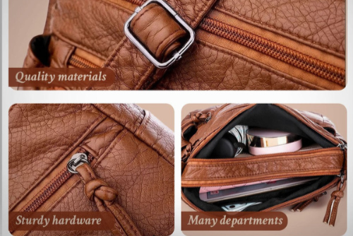 Catherine - Vegansk lær crossbody-veske